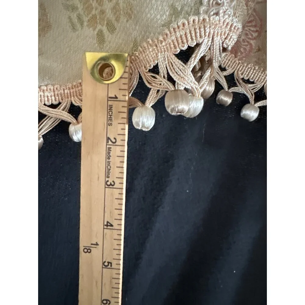 Vintage Floral Valance Curtain Tassel Trim 80